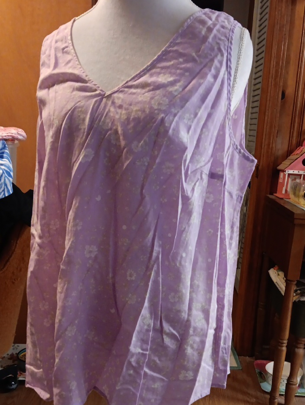 Lane Bryant Tops. Lilac Print Sleeveless. L/s Button Stripe.